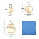 30Pcs 3 Style Iron Wire Spiral Bead Cage Pendants IFIN-YW0001-23KC-6