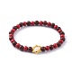 Bracelets extensibles en perles de bois de rose naturel BJEW-JB04662-2