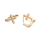 Brass Micro Pave Cubic Zirconia Hoop Earrings EJEW-D078-35KCG-2