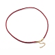Плетеные ожерелья из вощеного полиэстера NJEW-Z011-03G-A-1