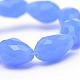 Teardrop Faceted Imitation Jade Glass Beads Strands GLAA-Q052-A02-4