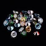 Diamond Shape Glass Rhinestone Cabochons, Pointed Back, Mixed Color, 6x4mm, about 100pcs/bag