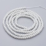 Chapelets de perles en verre nacré, nacré, ronde, blanc, 4~5mm, Trou: 1mm, Environ 200 pcs/chapelet, 30.71 pouce (78 cm)