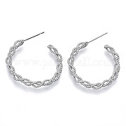 Brass Half Hoop Earrings KK-N232-108P-NF