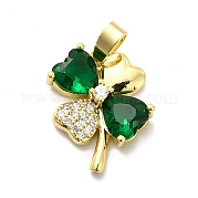 Латунные микропаве прозрачные подвески с фианитом KK-I695-058G