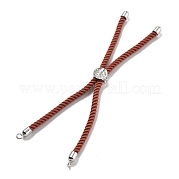 Серебряные браслеты из витого нейлонового шнура DIY-B066-03P-31