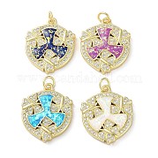 Латунные микропаве прозрачные подвески с фианитом KK-C045-28G