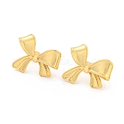 Серьги-гвоздики из латуни с бантом EJEW-K263-34G