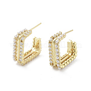 Серьги-гвоздики из квадратной латуни EJEW-Q811-36G
