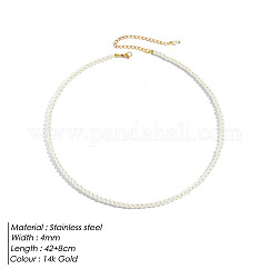 Elegantes collares colgantes de corazón con cuentas de perlas de concha redondas que no se decoloran de alta calidad para mujeres, blanco, 16.54 pulgada (42 cm)