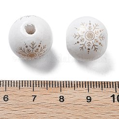 Weihnachtlich bedruckte Schima-Holzperlen aus Europa&nbsp;WOOD-G023-18B
