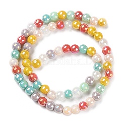 Fili di perle di vetro placcato opaco&nbsp;GLAA-P056-6mm-A01