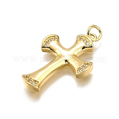 Ottone micro spianare pendenti zirconi&nbsp;KK-Z100-38G-02