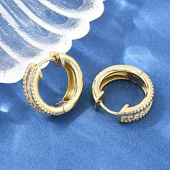 Pendientes de aro de circonio cúbico de micro pave de latón&nbsp;KK-CBA8324-06G-01