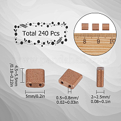 240 perlina di vetro per pittura da forno a 2 fori&nbsp;SEED-SC0001-12B