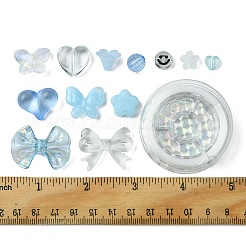 219 pièce de perles acryliques de 12 styles avec 1 rouleaux de fil élastique solide et extensible&nbsp;OACR-FS0001-58