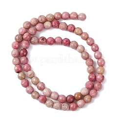 Brins de perles rondes en rhodonite naturelle facettée&nbsp;G-M289-02-6mm