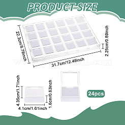 24-teilige transparente Acryl-Rautenboxen für lose Pakete&nbsp;CON-WH0085-207A