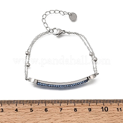 Herzförmige Gliederarmbänder aus Edelstahl 304 mit Strassen&nbsp;BJEW-A167-01P-03