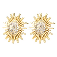 Boucles d'oreilles en laiton avec micro pavé de zircons cubiques pour femmes&nbsp;KK-CBA17E5-04G