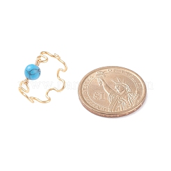 Edelstein runder Perlen-Fingerring&nbsp;RJEW-JR00442