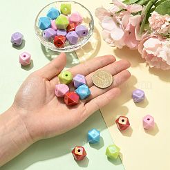 50 Stück 5 Farben UV-beschichtete undurchsichtige Acrylperlen&nbsp;OACR-FS0002-87