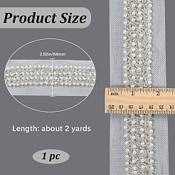 Bordure en dentelle de gaze de polyester et de perles en plastique&nbsp;OCOR-WH20005-45C