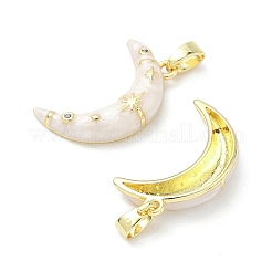 Colgantes de latón con micro pavé de circonita cúbica y esmalte.&nbsp;KK-Z134-13G-01