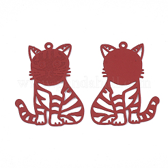 Colgantes de gatito de acero inoxidable 430&nbsp;LS-STAS-S108-18D