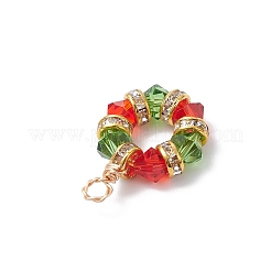 2 Stück 2 Farben Imitation österreichischer Kristall K9 Glas & Messing Kristall Strass Perlen Sechseck Anhänger&nbsp;PALLOY-JF04343