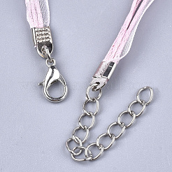 Collar de cordón encerado y cinta de organza.&nbsp;NCOR-T002-134