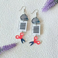 Boucles d'oreilles avec pdentif en acrylique&nbsp;FS-WG73DC4-01