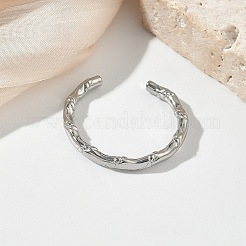 Offene Manschettenringe aus Edelstahl 304 für Damen&nbsp;RJEW-L341-07B-P
