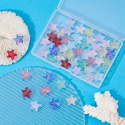 50 Stück 9 Farben transparent gespritzte Glasperlen&nbsp;GLAA-YW0001-96