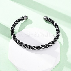 Brazaletes tipo brazalete con forma de cuerda trenzada de acero inoxidable quirúrgico 316&nbsp;BJEW-P319-04B