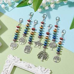 Décorations pendentif en alliage de style tibétain arbre de vie&nbsp;HJEW-JM01664