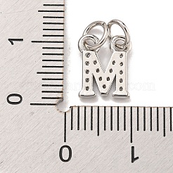 Lettre initiale en laiton avec breloques en zircone cubique&nbsp;KK-Q814-26M-P