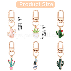 6pcs décorations de pendentif en alliage d'émail&nbsp;HJEW-YW00085