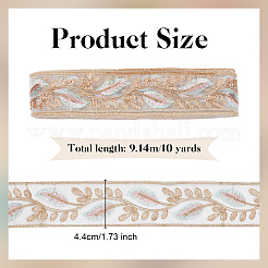 Ruban en polyester à motif de plumes&nbsp;OCOR-WH0101-151G