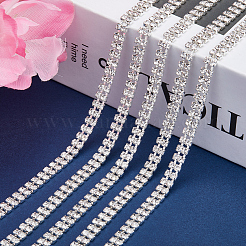 Chaînes de strass en fer argenté&nbsp;CH-WH0009-04S-01