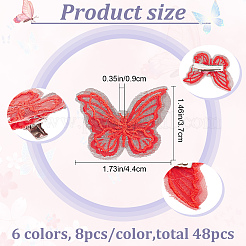 48 Stück 6 Farben Spitze Schmetterling Alligator Haarspangen&nbsp;PHAR-CP0001-15