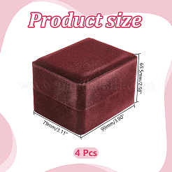 Cajas organizadoras de madera y terciopelo&nbsp;CON-WH0110-336B