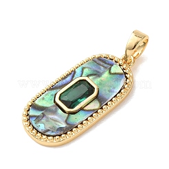 Anhänger aus Messing mit natürlicher Paua-Muschel&nbsp;KK-C264-04G