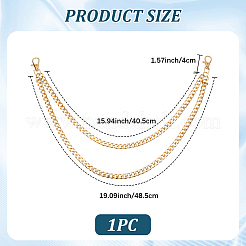 Ceintures à chaîne double couche en alliage pour pantalons&nbsp;AJEW-WH20018-130G