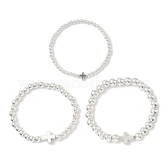 3 bracciale elastico in ematite sintetica non magnetica&nbsp;BJEW-JB12001