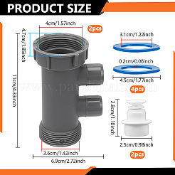 2 bolsa de conector de tubo de desagüe de fregadero de plástico PP&nbsp;AJEW-NB0009-38