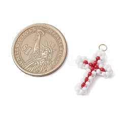 Perlen Kreuz Charms&nbsp;PALLOY-GD00002-05