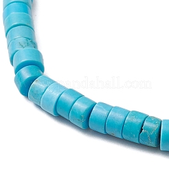 Braccialetti elastici in perline turchesi naturali per uomo e donna&nbsp;BJEW-JB11670-06