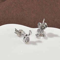Pendientes de latón con micropavé de circonitas cúbicas transparentes de ciervo&nbsp;EJEW-F383-08P