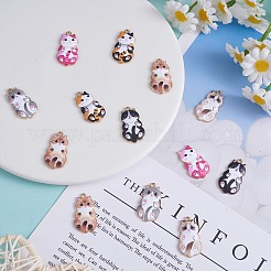 18 pz 6 stili lega smalto ciondolo cartone animato piccolo gatto stampa in lega pendente fai da te collana braccialetto pendente orecchini accessori&nbsp;JX585A